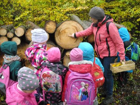 Zajęcia ,,leśnych przedszkolaków” na terenie Nadleśnictwa Kartuzy